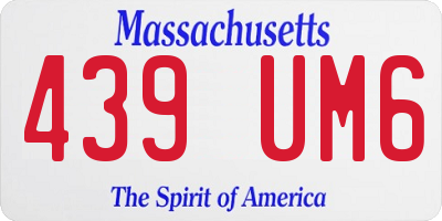 MA license plate 439UM6