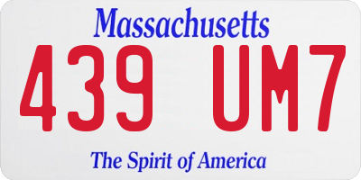 MA license plate 439UM7