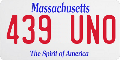 MA license plate 439UN0