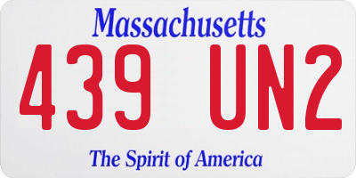 MA license plate 439UN2