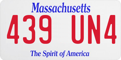 MA license plate 439UN4