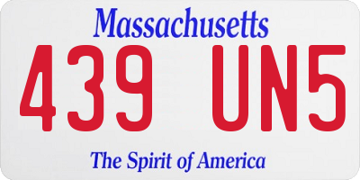 MA license plate 439UN5