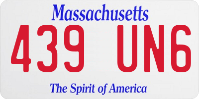 MA license plate 439UN6