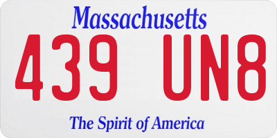 MA license plate 439UN8