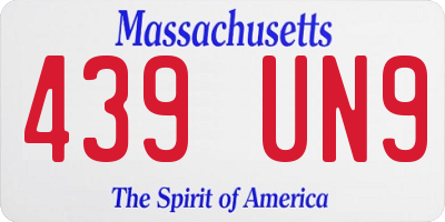 MA license plate 439UN9