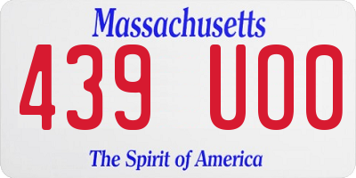MA license plate 439UO0