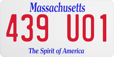 MA license plate 439UO1