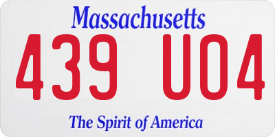 MA license plate 439UO4