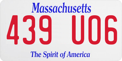 MA license plate 439UO6