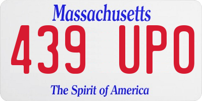 MA license plate 439UP0