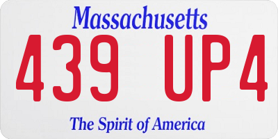 MA license plate 439UP4