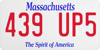 MA license plate 439UP5