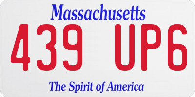 MA license plate 439UP6