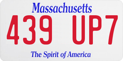 MA license plate 439UP7