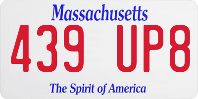 MA license plate 439UP8