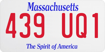 MA license plate 439UQ1