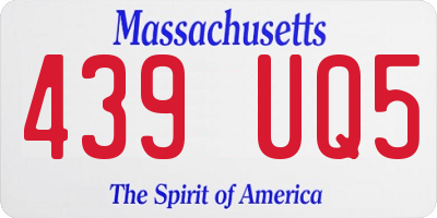 MA license plate 439UQ5