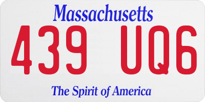 MA license plate 439UQ6