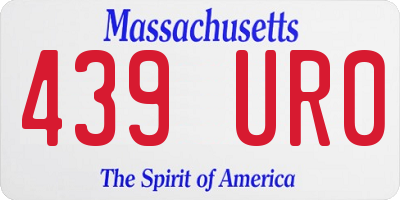 MA license plate 439UR0
