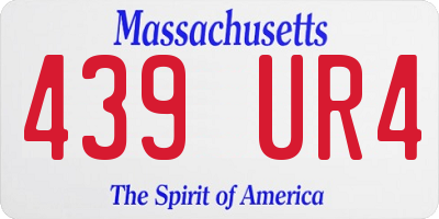 MA license plate 439UR4