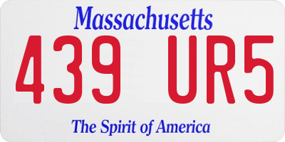 MA license plate 439UR5