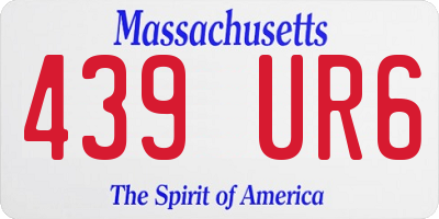 MA license plate 439UR6