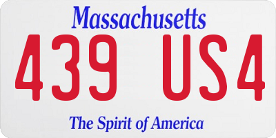 MA license plate 439US4