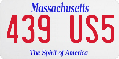 MA license plate 439US5