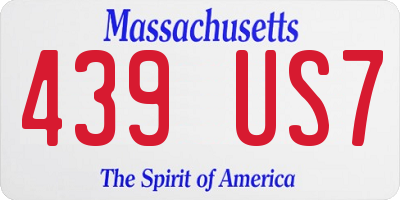MA license plate 439US7