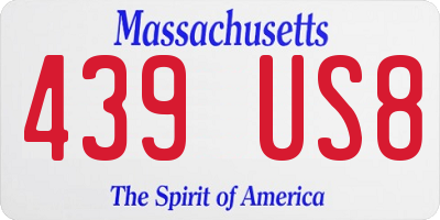 MA license plate 439US8