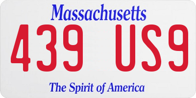 MA license plate 439US9