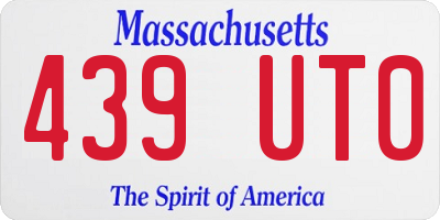 MA license plate 439UT0