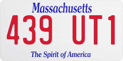 MA license plate 439UT1