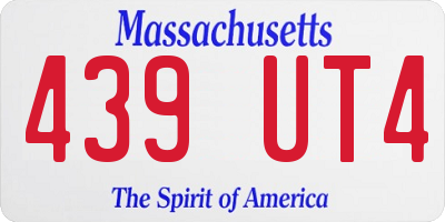 MA license plate 439UT4