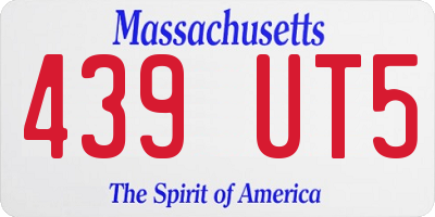 MA license plate 439UT5