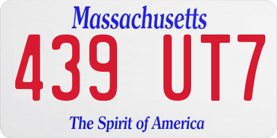 MA license plate 439UT7
