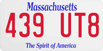 MA license plate 439UT8