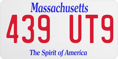 MA license plate 439UT9