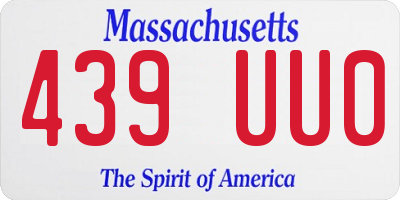 MA license plate 439UU0