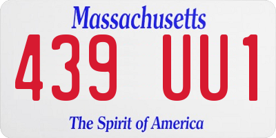 MA license plate 439UU1