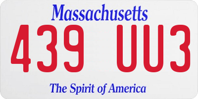 MA license plate 439UU3