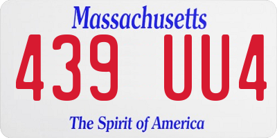 MA license plate 439UU4
