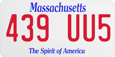 MA license plate 439UU5