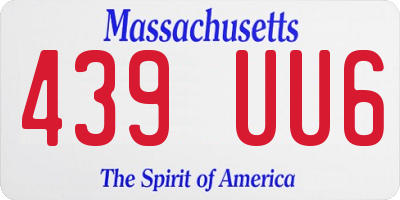 MA license plate 439UU6