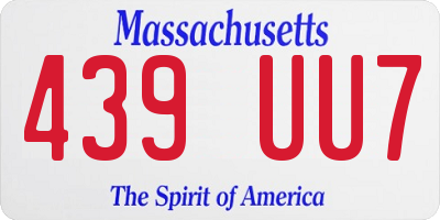 MA license plate 439UU7