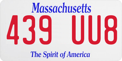MA license plate 439UU8