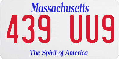 MA license plate 439UU9
