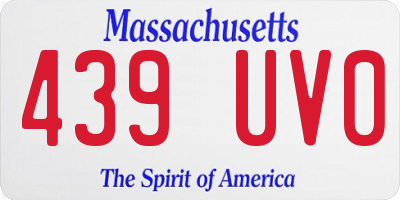 MA license plate 439UV0