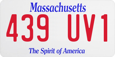 MA license plate 439UV1