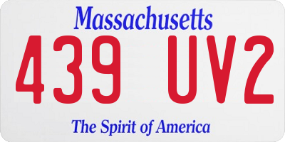 MA license plate 439UV2